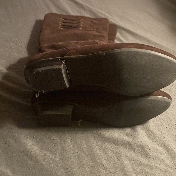 Women’s boots. Soft brown suede feel. Reposting as they were too small/narrow. - Picture 2 of 4